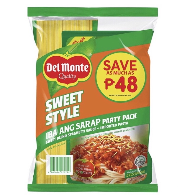 Del Monte Sweet Style Spaghetti Sauce 900g with Spaghetti Pasta Noodles