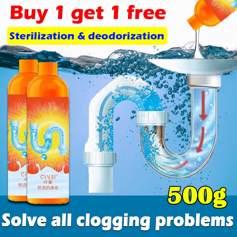 Sink Clogged Remover 500ML Dissolves Grease/Hair/Oils Toilet Clog