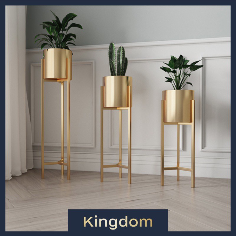 Gold Metal Home Plant Vase Stand Luxury Instagram Indoor Floral Rack