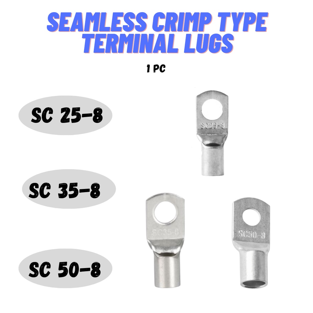 Ring Type Seamless Crimp Type Terminal Lugs SC258 , SC358 , SC508