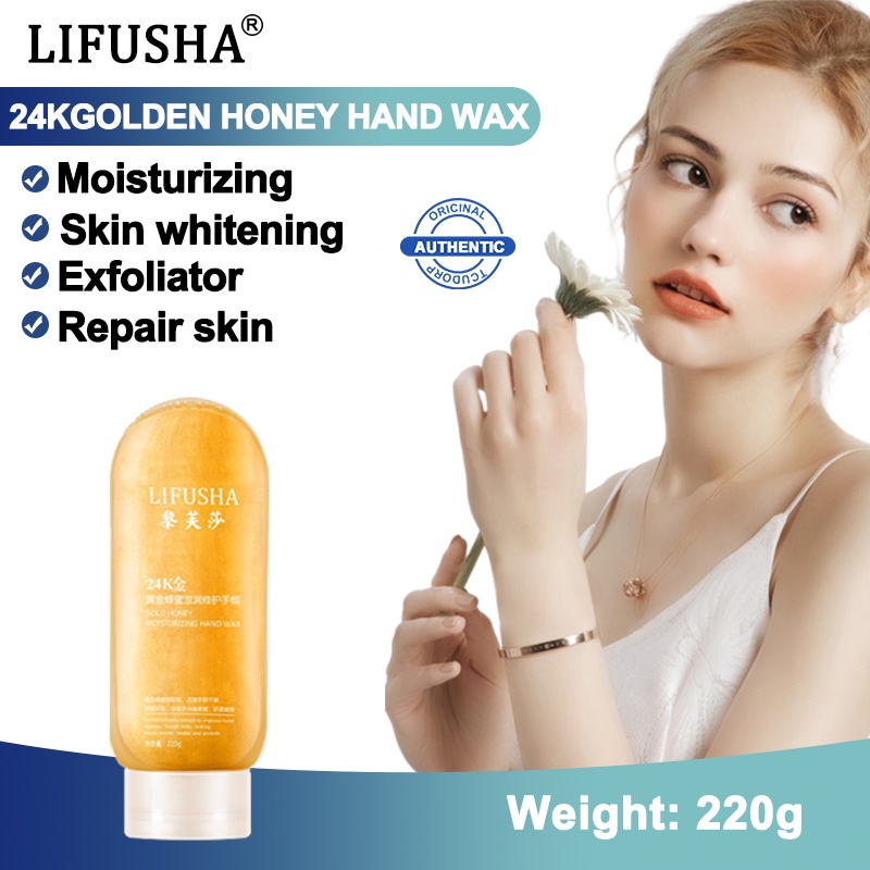 LIFUSHA 24K Gold Honey Hand Wax Whitening Exfoliating Calluses Firm