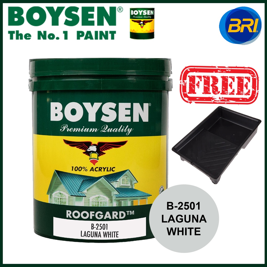 Boysen Roofgard B-2501 Laguna White 16Lw/ Free Roller Paint Tray ...