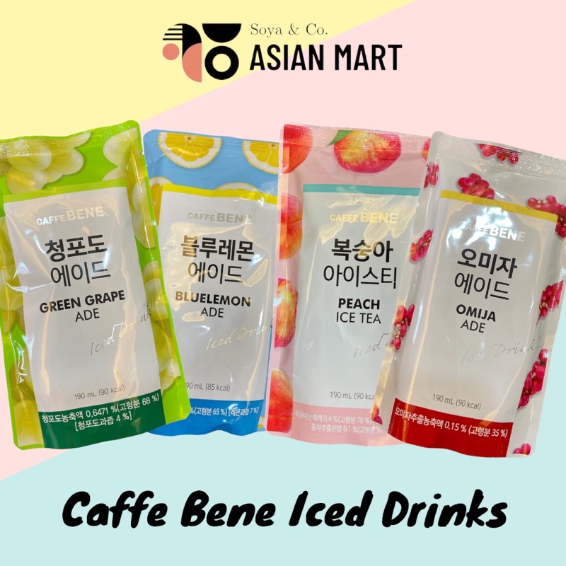 Caffe Bene Korean Pouch Drink Peach Ice Tea Blulemon Ade Shopee