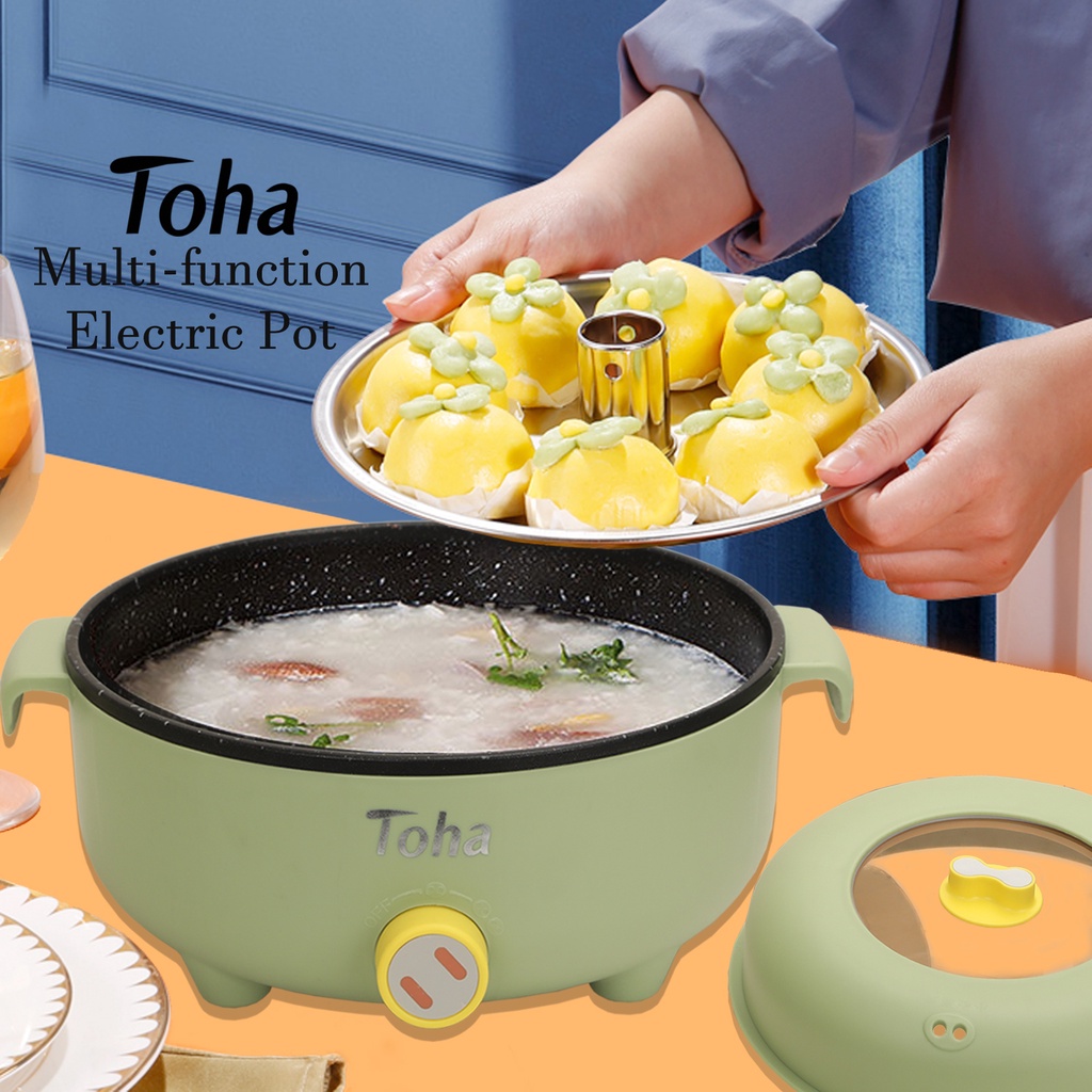 Toha Multi Rice Cooker Electric Pot Pan Double Layer Stainless Steel Steamer Mini Non Stick 2627