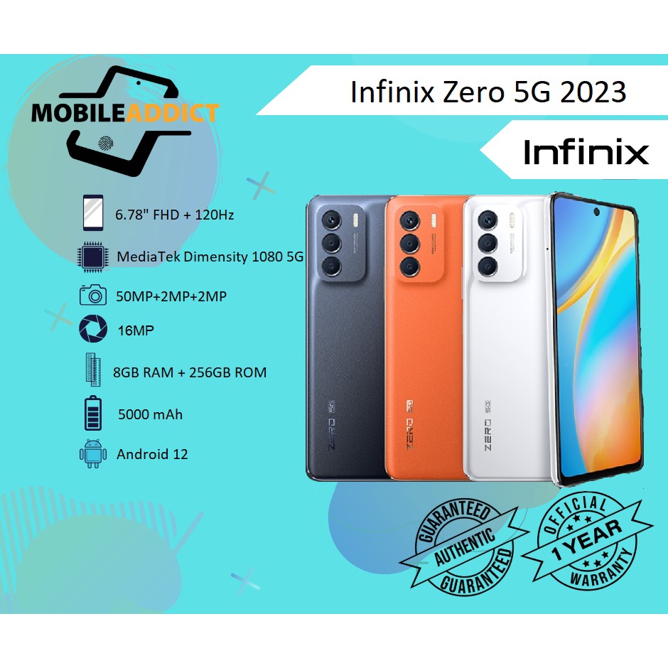 Infinix Zero 5G 2023 NTC, 1 year official warranty Shopee Philippines
