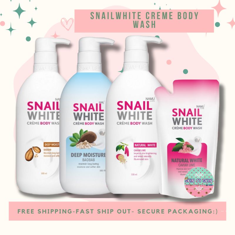Snail White Creme Body Wash Deep Moisture 500mL Shopee Philippines
