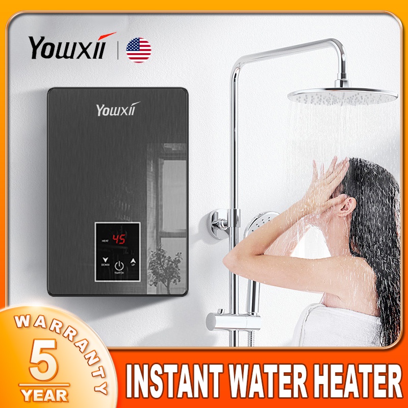 Yowxii Water Heater Shower 6500W Electric LCD Touchscreen Instant Water