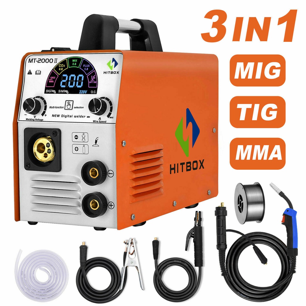 HITBOX Semi-Automatic Welding Machine MT2000 II (200Amp) MIG Gas/ MIG ...