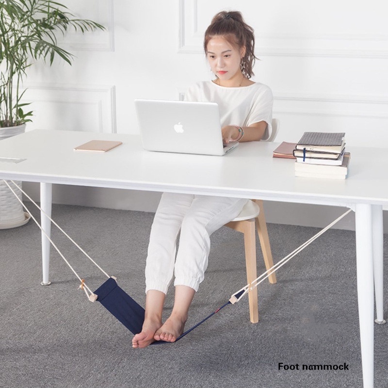 Foot Hammock Under Desk , Adjustable Desk Foot Rest Hammock for Office