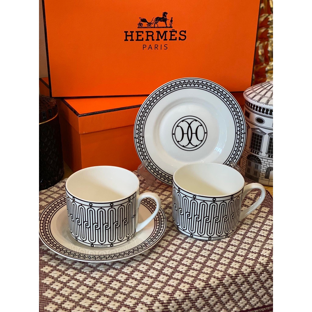 Hermes Teacup Set - Bone China Teacup | Shopee Philippines