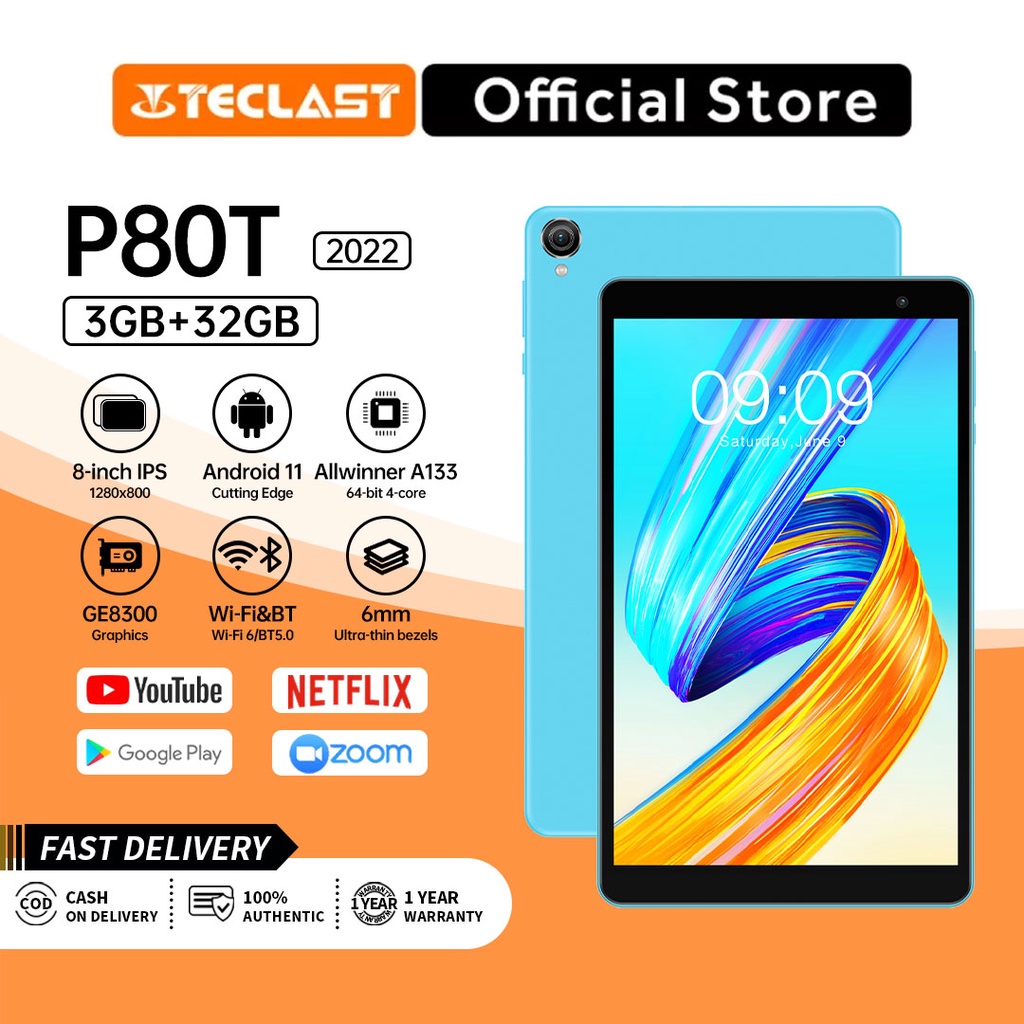 Teclast P80T tablet PC 3+32GB 8'' IPS HD Screen Wi-Fi 6 Android 11 ...