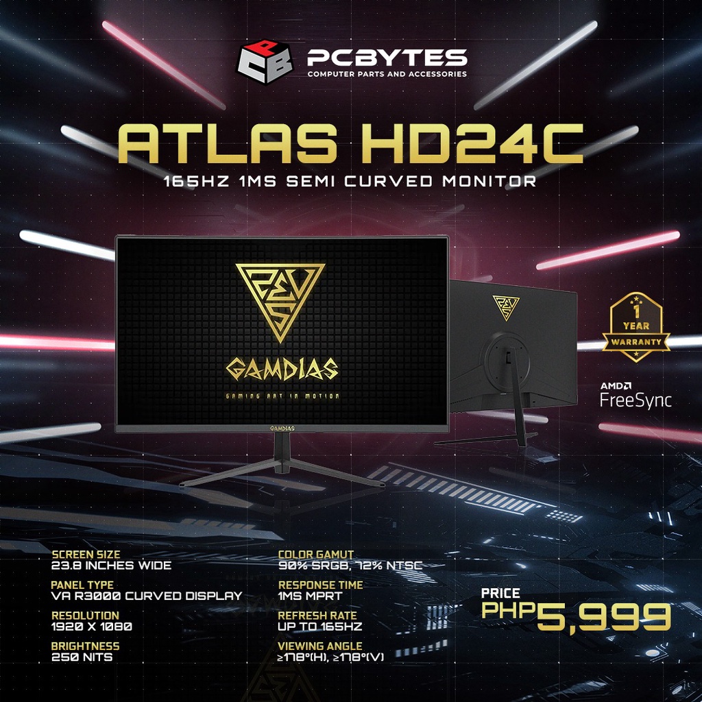 Gamdias Atlas Hd C Gaming Monitor Inches R Curved Va Hz