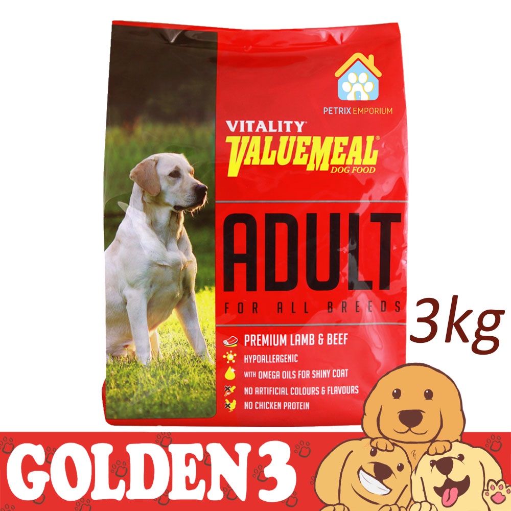 Vitality Value Meal for dogs PUPPY 3kg ORIGINAL PACKAGING Shopee