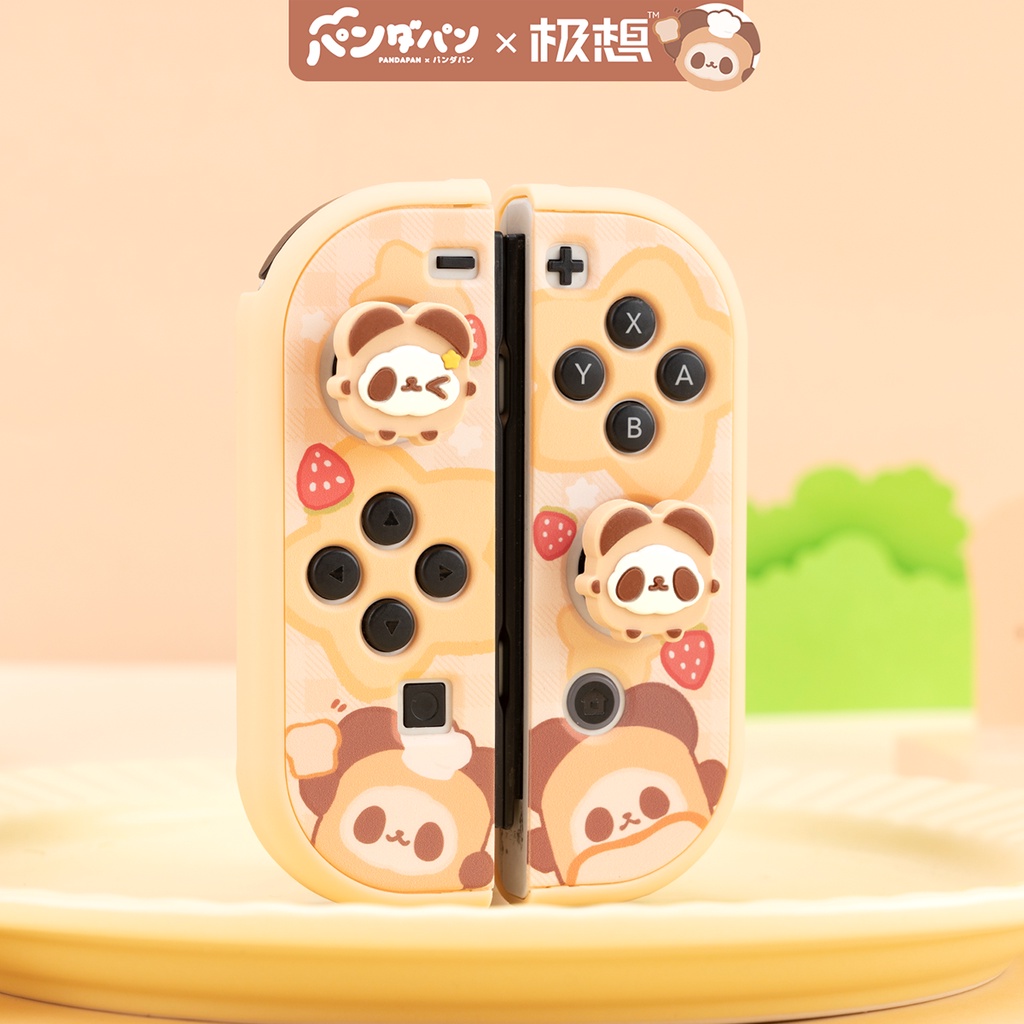 GeekShare Panda Toast Silicone Thumb Grip Caps for Nintendo Switch Oled