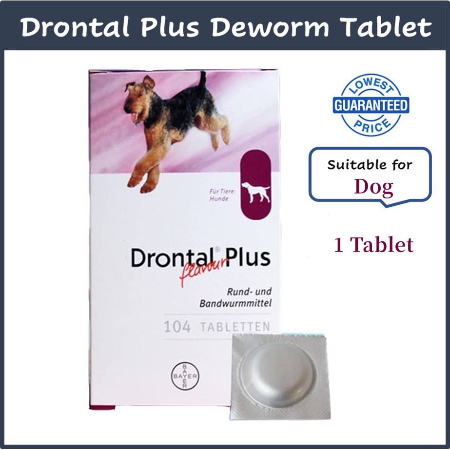 Drontal Plus Flavor for DOGS Dewormer 1 Tablet Tasty Dewormer Tablets
