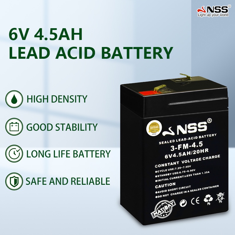 NSS 6v 4.5ah rechargeable sealed leadacid battery solar battery fan