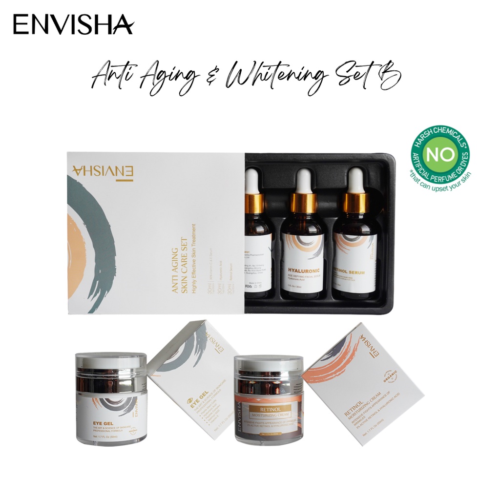 Anti Aging & Whitening Skincare Set B - Envisha Moisturizing Retinol ...