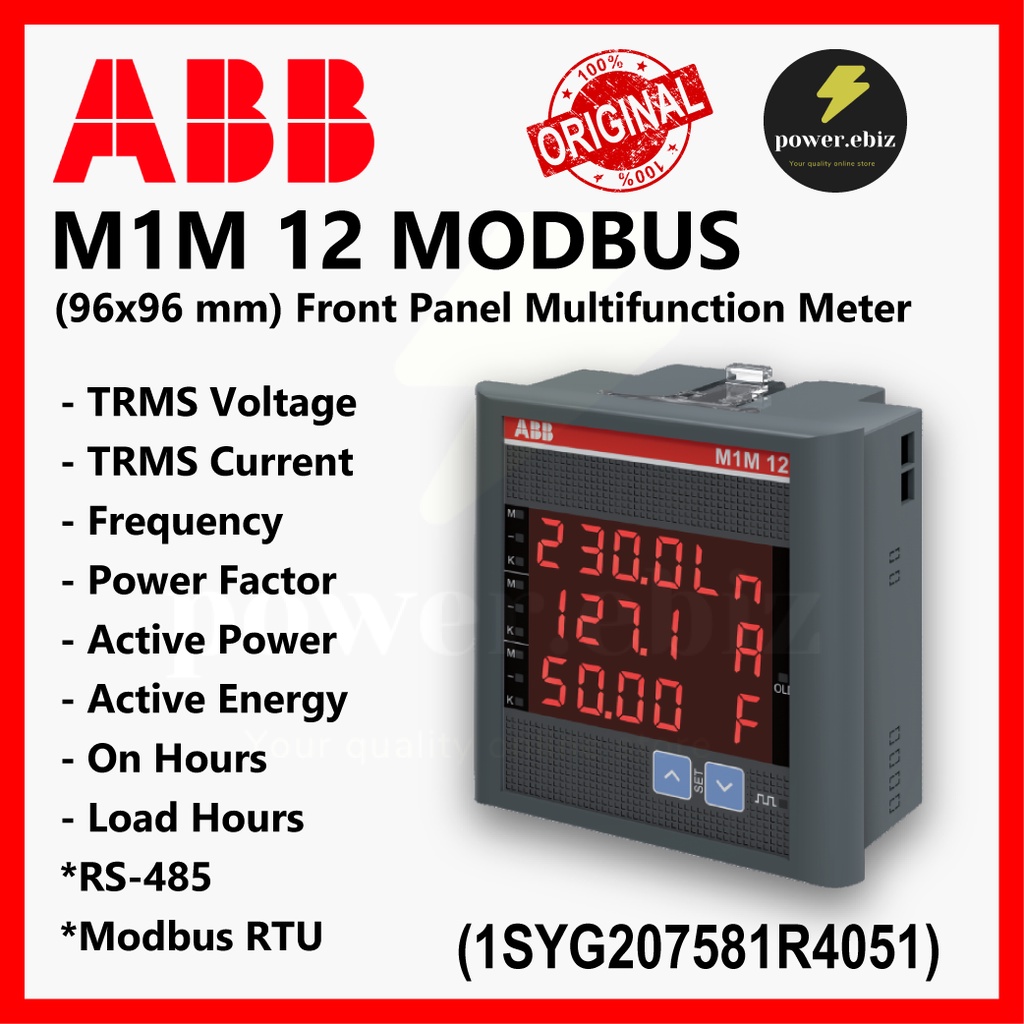 ABB M1M 12 MULTI FUNCTION DIGITAL METER MODBUS RTU RS485