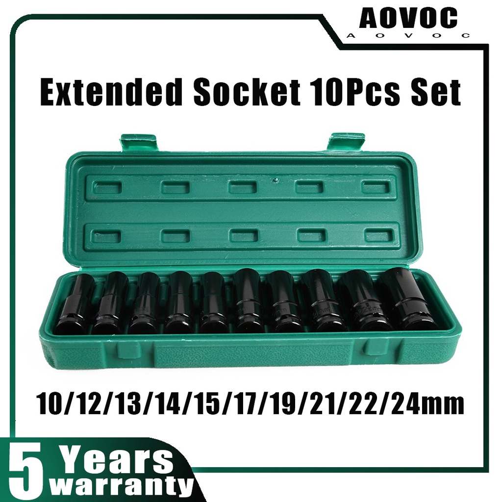 Impact Wrench Socket 10 pcs Set 1/2'' Electric Power Tool Hex Socket
