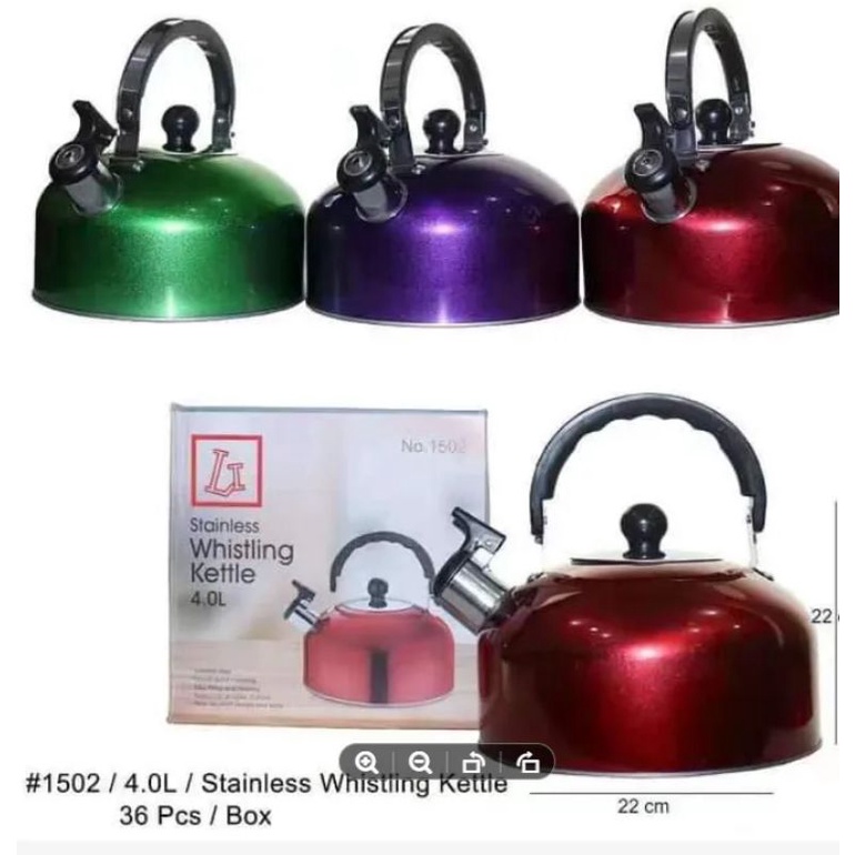 COLORED WHISTLE KETTLE 4.0LITERS stainless Shopee Philippines