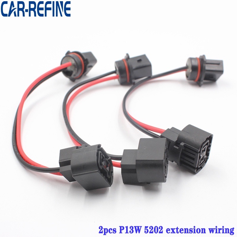 2pcs P13W 5502 Extension Wiring Harness for Headlight Fog Light DRL Car