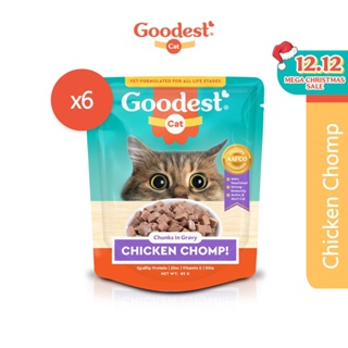 Goodest Cat Chicken Chomp Pack of 6 Wet Cat Food Pouch (85g)