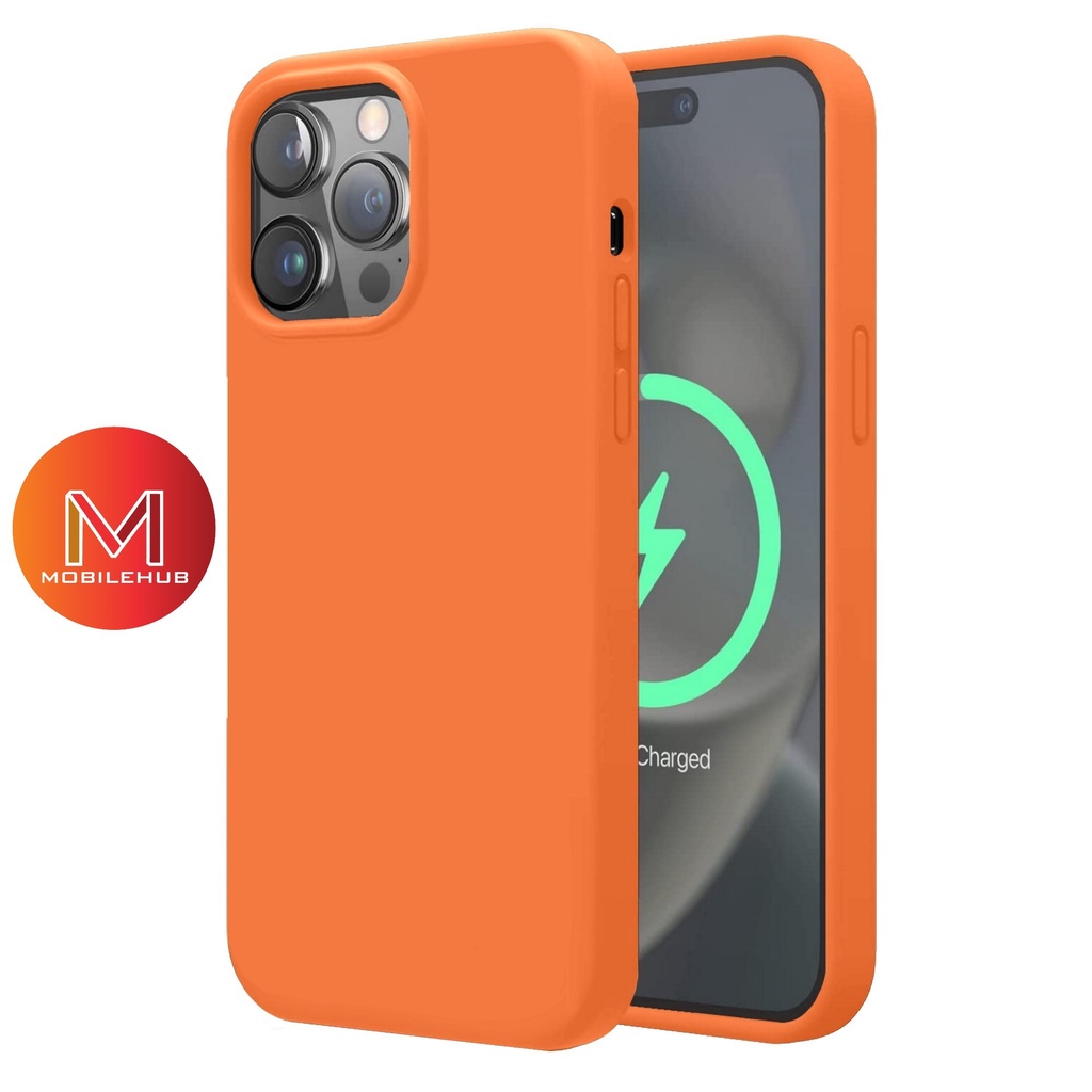 iPhone 14 Pro / 14 Pro Max Liquid Silicone Smooth Back Case (Orange