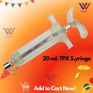 ❀20 mL Fiberglass syringe  TPX Syringe Heavy Duty Veterinary Syringe 20 cc syringe pets livestock pi