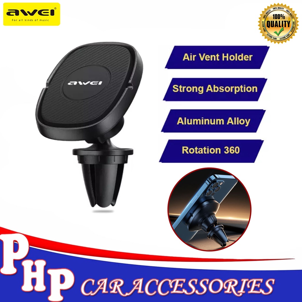 Awei X21 Car Phone Holder Metal Universal Mini Stand Holder Car Air Vent Mount Cars