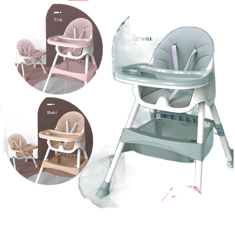 Baby High Chair Folding High Chair Portable Adjustable Height Removable