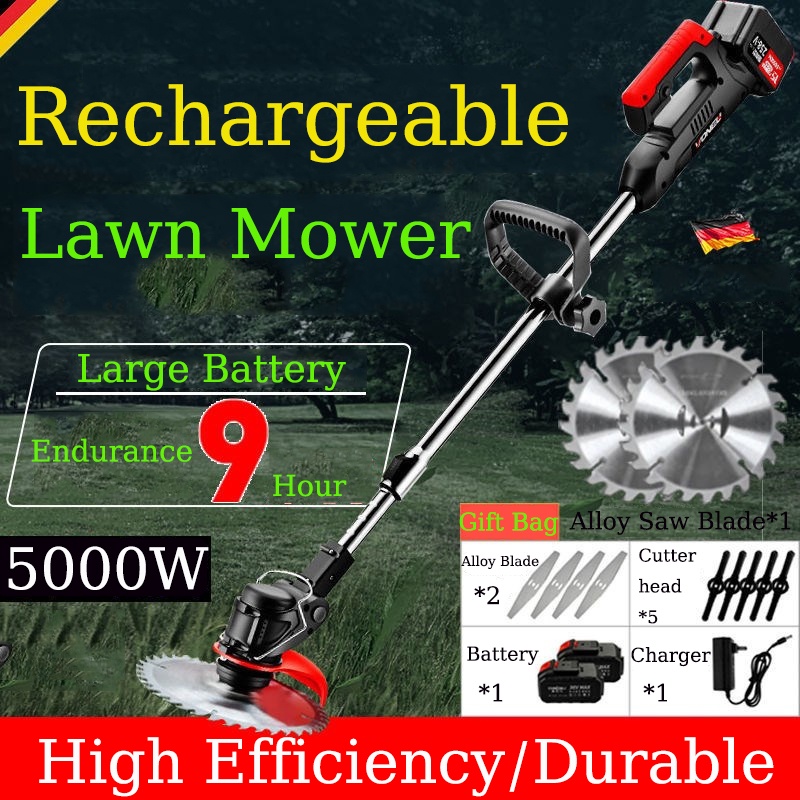 800W 48V Portable Handheld Lawn Mower Rechargeable Battery Noise