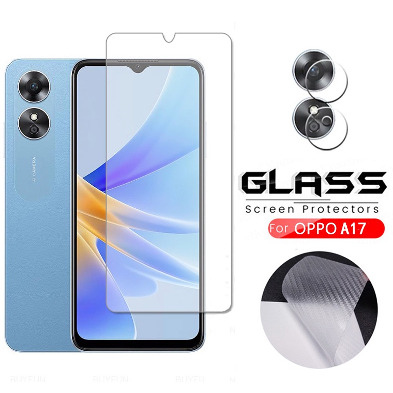 3 In 1 Clear Tempered Glass Oppo A16 A17 A57 A77s A5s A57 A55 A15ss A15 A95 Reno 7z Reno 7 A94 0599