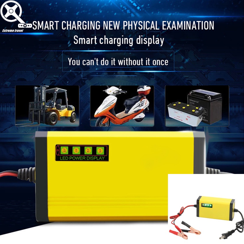 Motor Car Motorcycle Battery Charger 12v 3A Heavy Duty Portable Lead