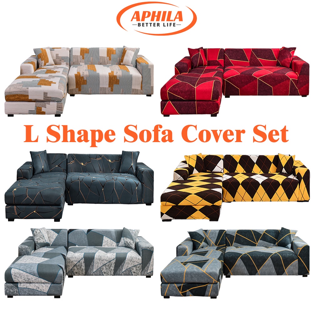 Aphila L Shape Sofa Cover Set Stretch Sofa Covers 2 Pcs Sofa Cover Set for L Shape Sofa Shopee