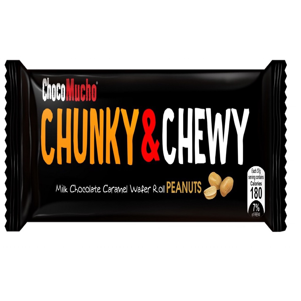 Choco Mucho Chunky & Chewy Wafer Roll Peanuts Milk Chocolate Caramel