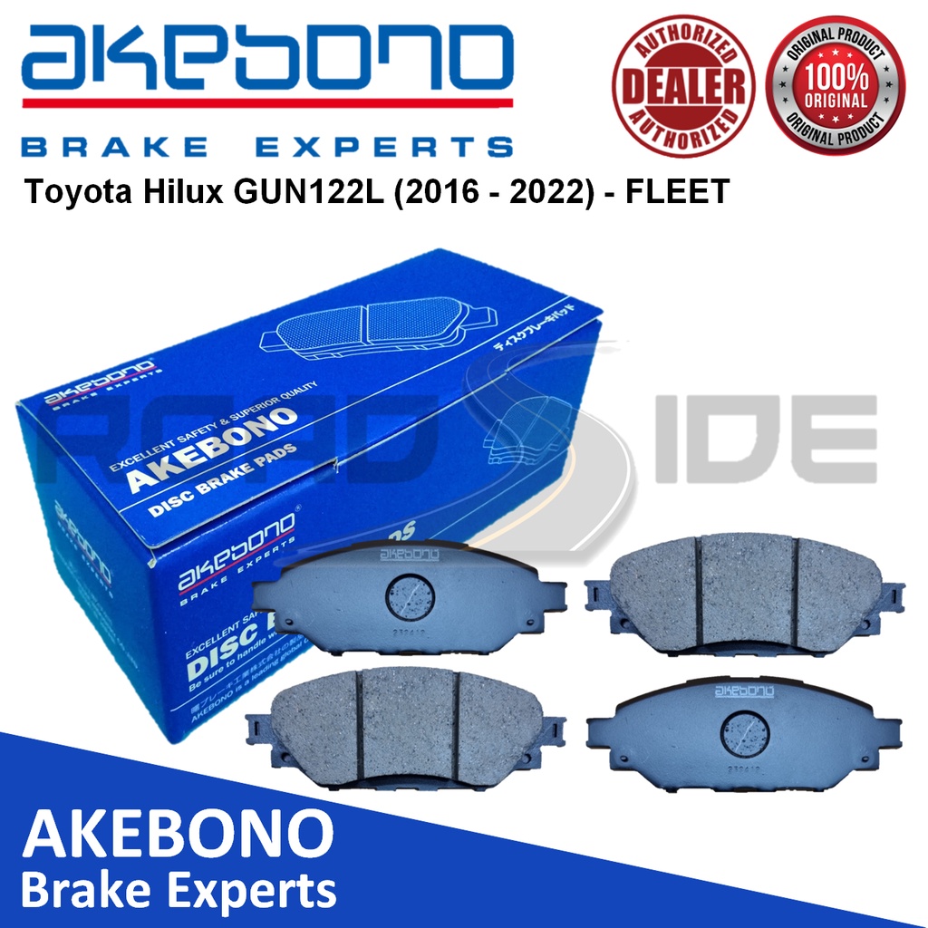 Akebono Front Brake Pads for Toyota Hilux GUN122L (2016 2022) FLEET