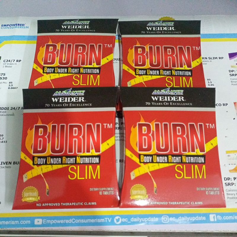 BURN SLIM FAT BURNER WEIGHT LOSS TABLET (40 tabs) Oct 2025 Expiration