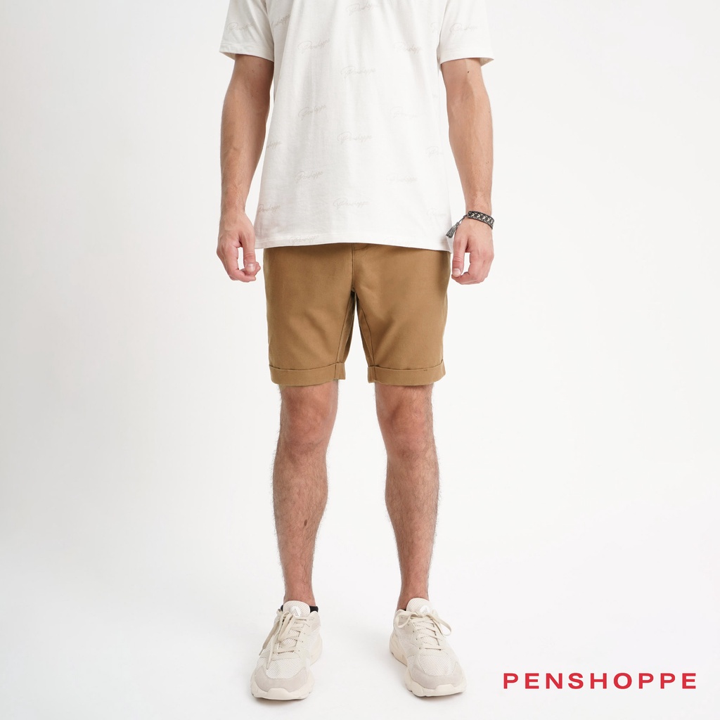 Regular Fit Linen Shorts For Men (Brown/Khaki) Shopee