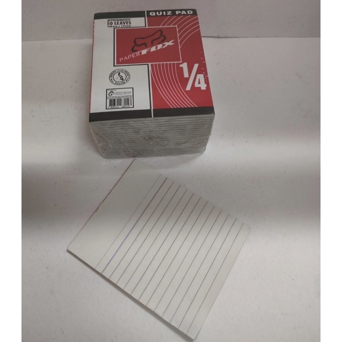 1/4 quiz pad paper Available 20 pads in 1 ream | Shopee Philippines