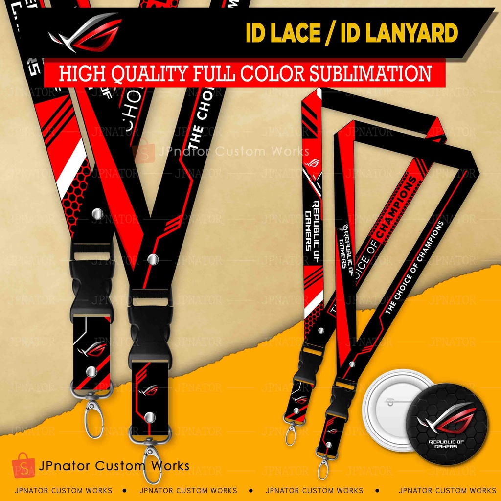 ROG ID Lace-ROG LANYARD-ROG Button Pin-ROG Badge-HIGH QUALITY PRINT ...