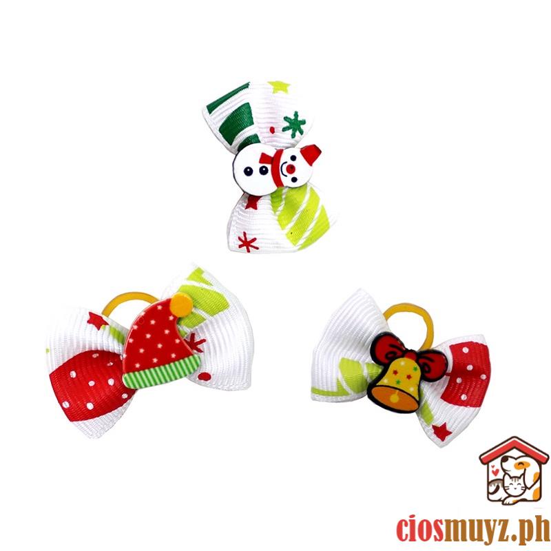 Pet Dog Cat Puppy Bow Tie Christmas decor Flower Bowknot Hair Clips #7