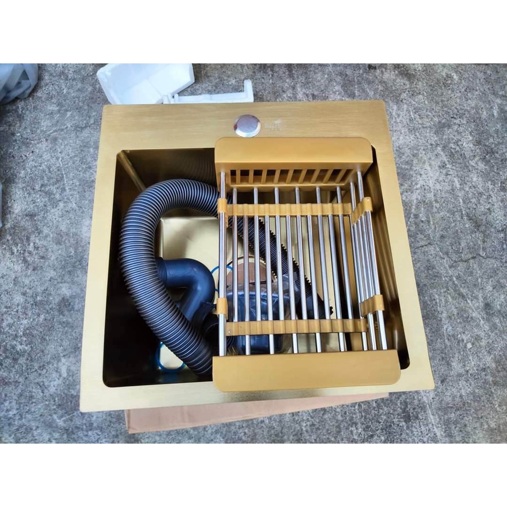 55.5" Outdoor Kitchen Island With Sink & Grill Cart - 304 Stainless Steel Sink, Locking Wheels, Spice Rack, Black