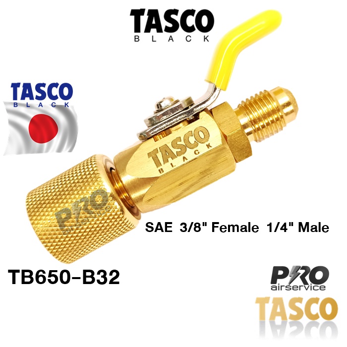 TASCO Black TB650B32 Brass Connector SAE 1/4 "RocKet & Ball valve
