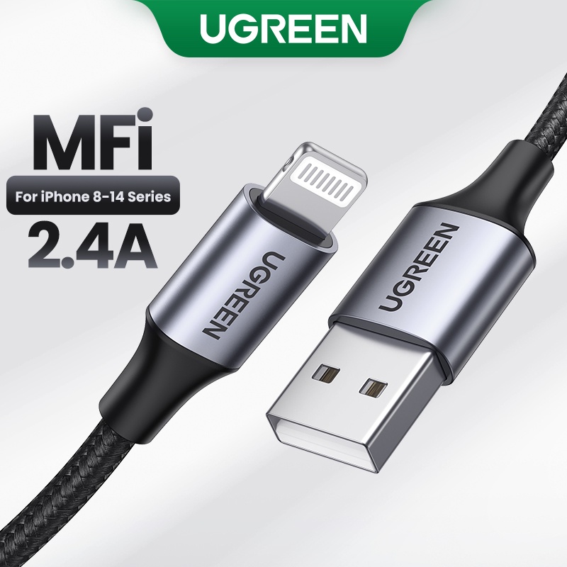 UGREEN MFi USB Cable for iPhone 14 13 12 11 Pro Max 2.4A Fast Charging