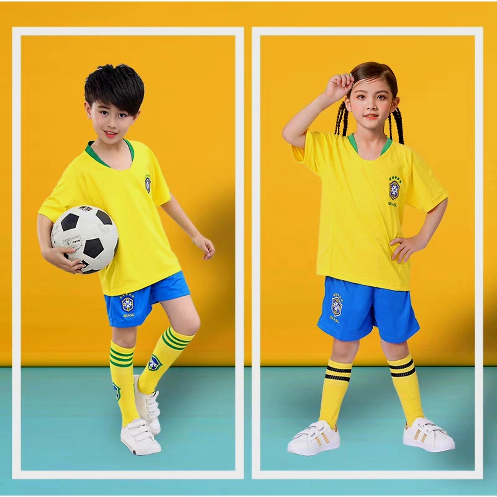 Brazil World Cup 2022 Home Kids Kit - ChampStop US