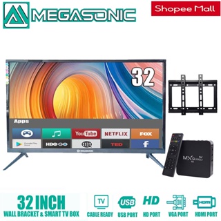 MEGASONIC M97-LED32 + Smart TV BOX Screen 32 Inch LED TV 32 With Free Wall Bracket