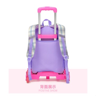 NEW 2/6 Wheels High Quality Girls Trolley Backpack Schoolbag with Wheels Orthopedic Bags for Children Schoolbag Rolling Backpack Bag #7