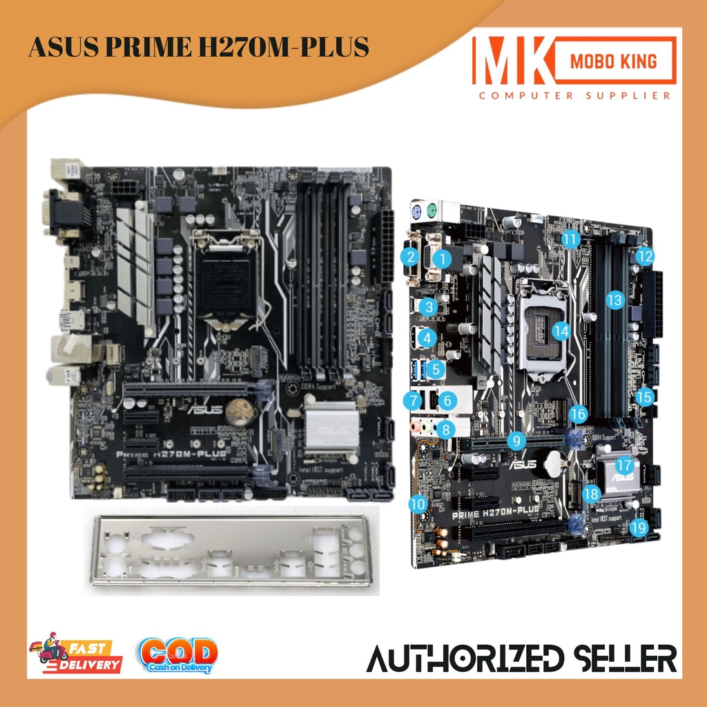 ASUS PRIME H270MPLUS Desktop 7TH 6TH GEN Motherboard Socket H270 LGA