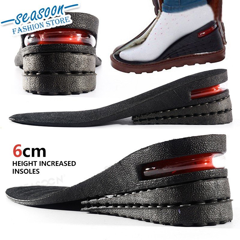 6cm Height Increase Insoles 3 Layer Air Insert Lift Pad for Men and ...