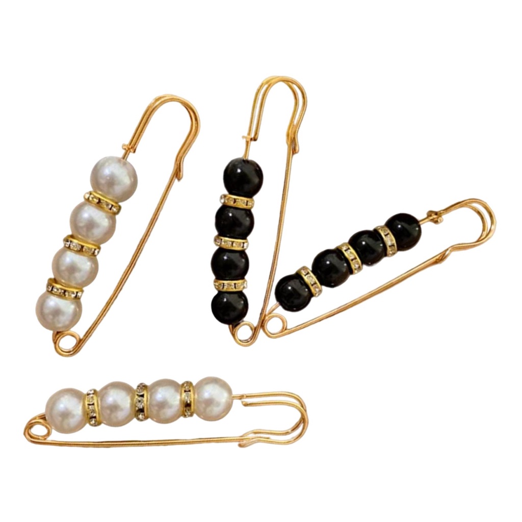 OK 1pc Pearl Brooch Tightening Waistband Pin Opening Bottom Metal Pearl ...
